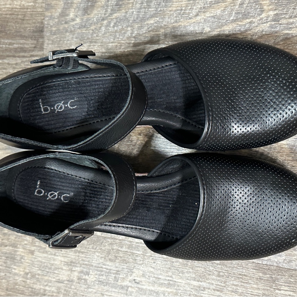 B.o.c. Born Concept Gia Women’s Black Heeled Leather Clog Size 10 - Picture 5 of 6